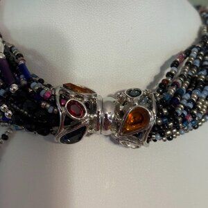 Beautiful Porcelain Multi Strand Necklace (21") with Beautiful Closure